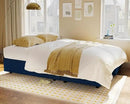 VanAcc Sleeper Sofa - 2 in 1 Pull Out Couch Bed with Storage Chaise for Living Room, Linen Blue by CozyNest Decor