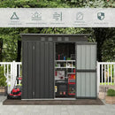 Domi Outdoor Storage Shed 6' x 4.5’, Metal Garden Shed with Galvanized Steel Frame for Bike, Tools, Lawn Mowers, Pool Toys, Outdoor Storage Cabinet with Lockable Door for Garden Lawn Patio (Dark Grey) by GreenHaven Gardens
