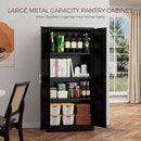 60" Tall Metal Pantry Cabinet, Black Kitchen Pantry Storage Cabinet with Doors and 3 Adjustable Shelves, Cupboard for Kitchen, Dining Room, Living Room, Bathroom by CozyNest Decor