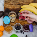 WeeSprout Glass Baby Food Storage Jars w/Lids (4 oz, 12 Pack Set) Snack, Puree, Reusable Small Containers, Breast Milk, Fridge or Freezer, Microwave & Dishwasher Safe, Essential Must Have for Infants by TinyTreasures Baby Boutique