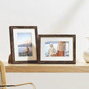 Vittanly 6x8 Picture Frames Set of 9, Shatter Resistant Plexiglass, Display 4x6 Pictures with Mat or 6x8 without Mat, Photo Frames for Wall or Tabletop, Engineered Wood, Brown by CozyNest Decor