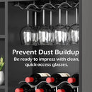 Bariboo Wine Glass Storage Case – Hang 8-12 Glasses on Your 18.7 x 9 x 1.7 In., Dust-Free Wine Glass Holder – Under-Shelf & Under-Cabinet Wine Glass Holder Rack with Assembly Manual & Video by CozyNest Decor