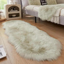 AMTOVO Faux Sheepskin Rug, Light Grey Ultra Soft Fluffy Shag Area Rug, 2 x 6 ft Faux Fur Rug for Bedroom Sofa Throw Cushion Room Decor, Sheepskin by CozyNest Decor
