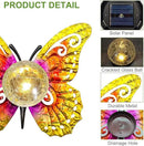 Solar Lights Outdoor Garden Butterfly Decor, Metal Butterfly Statue Decoration with LED Crackle Glass Globe, Solar Powered Lighted Garden Art Decor for Patio Lawn Yard Pathway Tabletop Ground by CozyNest Decor