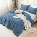 Litanika Comforters Twin/Twin XL Size Ocean Blue, 2 Pieces Lightweight Solid Bedding Set & Collections, All Season Fluffy Bed Set (66x90 Inches Comforter & 1 Pillowcase) by CozyNest Decor