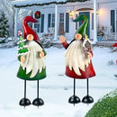 HONGLAND Christmas Decorations Outdoor Metal Gnome Yard Art Christmas Gnomes Statue 18 Inch Gnome Figurine for Holiday Christmas Lawn Patio Yard Garden Decor-2 PCS by GreenHaven Gardens