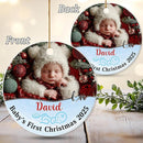 Personalized Baby’s First Christmas Ornament 2025 - Custom Newborn Keepsake Tree Ornament - Sweet Gift for New Parents Mom Dad - Christmas, Birthday Gift for Babies, Boy, Girls, Mom, Dad by TinyTreasures Baby Boutique
