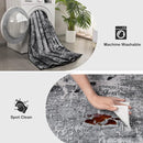 Area Rug Living Room Rug, 4x6 Modern Abstract Washable Rug Black Non Slip Foldable Faux Wool Vintage Carpet, Fluffy Non-Shedding Rugs for Living Room, Bedroom, Dining Room, Kids Playroom by TinyTreasures Baby Boutique