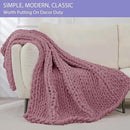 Bigacogo Chunky Knit Throw Blanket for Couch, 40x80 inches, 100% Hand Knitted with Thick Jumbo Chenille Yarn, Cozy Soft Large Rope Knot Cable Crochet Blankets for Sofa Bed Living Room, Burnt Rose by CozyNest Decor