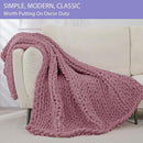 Bigacogo Chunky Knit Throw Blanket for Couch, 40x40 inches, 100% Hand Knitted with Thick Jumbo Chenille Yarn, Cozy Soft Large Rope Knot Cable Crochet Blankets for Sofa Bed Living Room, Burnt Rose by CozyNest Decor