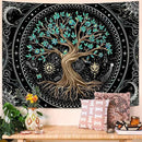Lunerfex Tree of Life Tapastry Butterfly Moon Tapastry Flower Green Tree Tapestries Mandala Wall Hanging for Bedroom and Living Room Decor 44×60 Inches by CozyNest Decor