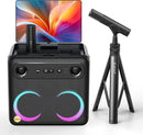 Karaoke Machine with Microphone Stand, Portable Bluetooth Speaker for Party, Backyard, Karaoke System with 2 Wireless Microphone for Adults Kids, for Women, Men, Singing Lovers by TinyTreasures Baby Boutique