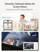 VistaView Lite RB Smart WiFi Baby Monitor with 2 Cameras - 4” 720P Split Screen & 1080P Camera App Control, Motion Alerts, 2500mAh Removable Battery, Night Vision, Multi-User, Triple Security by TinyTreasures Baby Boutique