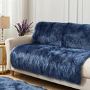 AMTOVO Faux Fur Sheepskin Rug for Living Room, 4 x 6 ft Dark Blue Fluffy Area Rug for Bedroom, Playroom, Luxury Room Decor, Rectangle by CozyNest Decor