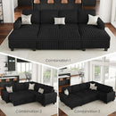 Belffin Oversized Sofa Bed Modular Sectional Sleeper Sofa with Pull Out Bed L Shaped Couch with Storage Chaise Black Couch by CozyNest Decor