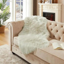 AMTOVO Faux Fur Rug, Light Grey Area Rug, Fluffy Sheepskin Rug, Fuzzy Ultra Soft 2 x 4 ft Shag Rugs for Bedroom Sofa Throw Cushion Room Decor, Sheepskin by CozyNest Decor