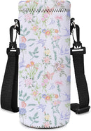 RICHEN Neoprene Water Bottle Carrier Bag with Adjustable Shoulder Strap,Insulated Water Bottle Cover for Stainless Steel/Glass/Plastic Bottles by TinyTreasures Baby Boutique