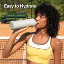 Insulated Water Bottle with Straw Stainless Steel Water Bottle, Leak-Proof, BPA-Free, Double Wall Vacuum Keeps Cold for 24 Hours for Sports, Travel, School (32 oz, Cream Moon) by CozyNest Decor