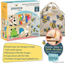 MAGIFIRE Wooden Puzzles for Toddlers 1-3 - 6-Pack Multicolor Cartoon Animal Puzzle Set - Large Easy-Grip Pieces for Small Hands with Storage Bag and Box by TinyTreasures Baby Boutique