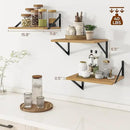 Heimlove Deep Floating Shelves for Wall, 12 Inch Deep Floating Shelves Set of 3, 16W x 12D Wood Wall Shelves, Wide Wood Shelves with Metal Bracket for Living Room, Kitchen, Office, Bedroom - Oak by CozyNest Decor