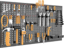 WALMANN Metal Pegboard Wall Tool Organizer Board with Pegboard Hooks, 24x48in Tools Organizer Pegboard for Garage, Workbench, Peg Boards, Tool Organizer Board with Hooks(Black) by GreenHaven Gardens