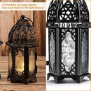 Metal Candle Holder 4PCS Transparent Glass Moroccan Style Hanging Lanterns Creative Wedding Home Tabletop Decoration Birdcage, Black by CozyNest Decor