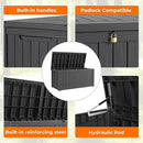 180 Gallon Deck Box Large Outdoor Storage for Patio Furniture,Outdoor Cushions,Garden Tools and Pool Supplies,Waterproof,Resin,Lockable(Black) by CozyNest Decor
