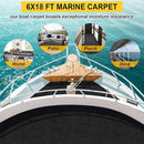 Marine Carpet - 6 FT x 18 FT Black Indoor/Outdoor Carpet, 0.2" Thick, Water-Proof TPE Backing, Non-Slide for Home, Patio, Porch, Deck by CozyNest Decor