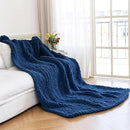 Chunky Knit Blanket - Luxury Soft Cozy 60 * 80 Throw Blanket,100% Woven Blanket Rope Knot Throw Blanket for Couch, Sofa, Home Decor, Gift - Machine Washable（Deep Blue） by CozyNest Decor