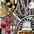 Black Linking Balloons, 120PCS Linked Balloon with Tail for Balloon Wall Arch and Chains, Quick Linkable Balloons for Wedding Birthday Baby Shower Engagement Graduation Party Decorations (6+10inch) by CozyNest Decor