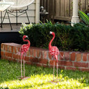 XONOR Metal Flamingo Garden Statues Red Flamingo Yard Art Outdoor Sculptures for Home Patio Lawn Backyard Décor, Set of 2 by GreenHaven Gardens