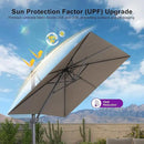 PURPLE LEAF 8 FT Cantilever Patio Umbrella Outdoor Aluminum Offset Square Umbrella with 3 Years Fade Resistance Recycled Fabric and 360-degree Rotation for Deck Pool Garden, Ash Mocha by GreenHaven Gardens