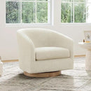 CHITA Swivel Accent Chair Set of 2, FSC Certified Upholstered Fabric Barrel Chair for Living Room, Fully Assembled, Cream by CozyNest Decor