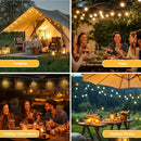 50ft Solar String Lights with Remote, 25+1 LED Bulbs Patio Lights Outdoor Waterproof, G40 Dimmable Deck Lights for Outside Garden Fence Backyard Decor by GreenHaven Gardens