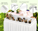 4 Foot Ice Cooler Table with Matching Skirt & Drain Hose, with Iron Stand, Portable Patio Outdoor Chilling Table Portable Bar for Events for Party, Picnic, BBQ, Camping (White) by GreenHaven Gardens