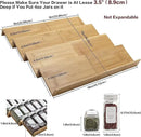 Bamboo Spice Rack Drawer Organizer - 8 Pieces Set- 9" Wide Per Piece - Combine Pieces Into 18" Wide Rack (9" or 18") by CozyNest Decor