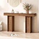 55Inch Farmhouse Console Table,Wooden Rectangular Sofa Table Behind The Couch,Entryway Console Table with Storage for Living Room, Hallway,Entrance (Light Brown) by CozyNest Decor