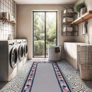 Beverly Rug Outdoor Runner Rug 2x7 Modern Floral Bordered Area Rugs for Indoor and Outdoor Patio Easy to Clean Non Shedding Living Room Porch Garden Washable Outside Carpet (2 x 7 Gray) by CozyNest Decor