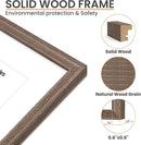 upsimples 12x16 Picture Frame, Natural Solid Wood Picture Frames, Display 8.5x11 with Mat or 12 x 16 Without, Vertical & Horizontal Wall Hanging, 1 Pack, Brown by CozyNest Decor