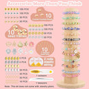 UFU 8mm Glass Beads for Jewelry Making, 1300+ Pcs 46 Colors Crackle Glass Beads Bracelet Making Kit, Round Crystal Beads for Bracelets Necklace DIY Crafts Gifts, Without Jewelry Pliers by TinyTreasures Baby Boutique