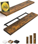 BAYKA Floating Shelves, 48 inches Long Wall Mounted Rustic Wood Shelves for Bathroom, Bedroom, Living Room, Kitchen, Office, Hanging Shelf for Books/Storage/Decor(Rustic Brown,Set of 2) by CozyNest Decor