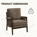 Modern Accent Chair for Living Room Mid Century Arm Chair Upholstered Bedroom Chair Comfy Lounge Chair with Solid Wood Frame, Dark Brown by CozyNest Decor