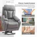 Power Lift Chair Recliners for Elderly, Leathaire Modern Adult Power Lift Chair Overstuffed Electric Lift Recliner Chair with Side Pocket for Living Room Bedroom (Light Gray) by CozyNest Decor
