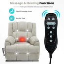 Power Lift Recliner Chair with Massage and Heat for Elderly People, Dual Motor Electric Lift Chair with Power-Remote, Medium-Firm and Heavy Duty, Chenille Fabric - Beige by CozyNest Decor