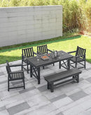 HDPE Outdoor Bench, 55" Patio Bench Outdoor Furniture, Poly Lumber Adirondack Benches, Fade-Resistant HDPE Garden Backless Benches for Park, Poolside, Garden, Porch, Obsidian by CozyNest Decor