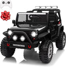 24V 4WD Ride on Truck Car w/800W Motors, Gift Flower, Remote Control, 2 Seaters, Light Bar, 3 Speeds, Pop Music, Power Four Wheels, 24 Volt Ride on Toy Car for Big Kids, Black by TinyTreasures Baby Boutique