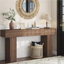 63 Inch Long Console Table for Entryway, Farmhouse Wood Rectangular Sofa Table Behind Couch Table, Narrow Entryway Table for Living Room, Entrance, Hallway, Foyer, Easy Assembly (Brown) by CozyNest Decor