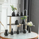 JOJUNO Black Bud Vases, Small Ceramic Vase Set of 11, Mini Pottery Vases for Flowers, Decorative Pieces for Home Modern Decor, Boho Decor, Chic Accents for Living Room Dining Table Shelves by GreenHaven Gardens