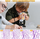 Portable Microscope for Kids, 100x-250x Zoom with LED Lights, Alloy Pocket Microscope for Boys & Girls, Educational Science Kit (Gold) by TinyTreasures Baby Boutique