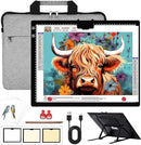 Rechargeable A3 Light Pad With Padded Case For Diamond Painting,Tracing Light Box with Stand/Clip/Magnet,3 Colors and 6 Levels of Brightness light board for Artists,Drawing,Sketching,Animation,Tracing by TinyTreasures Baby Boutique